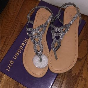 Grey sandals sparkly size 7.5 women used